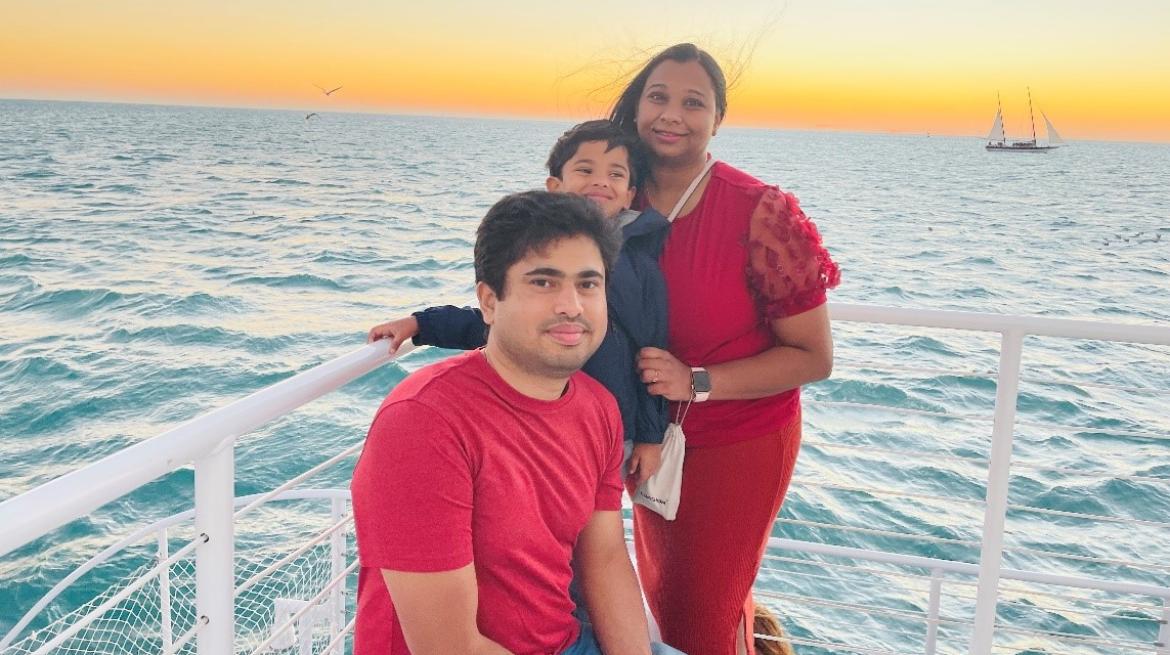 Nagaraj TS of Alpha 3 with his family Alpha 3 Engineer Nagaraj TS