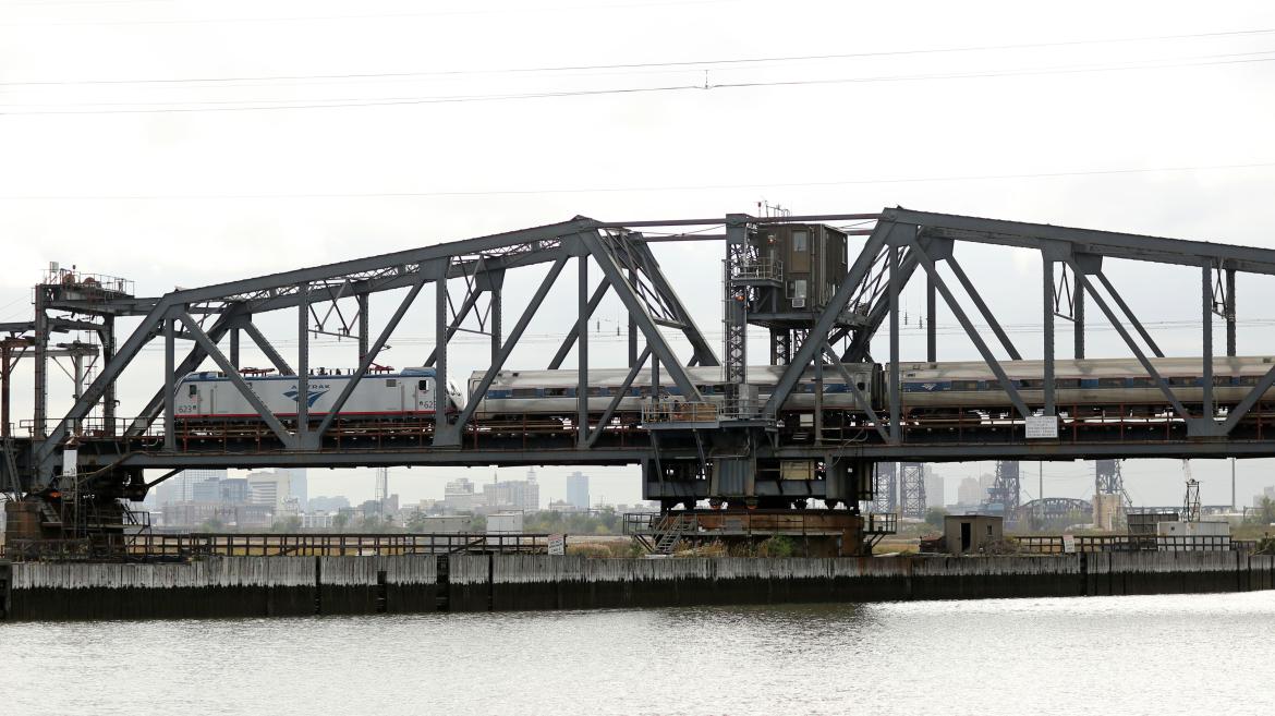 Alpha 3 involved in Portal North Bridge and Stickel Bridge repairs in NEC Portal North Bridge - photo via Credit Amtrak Media