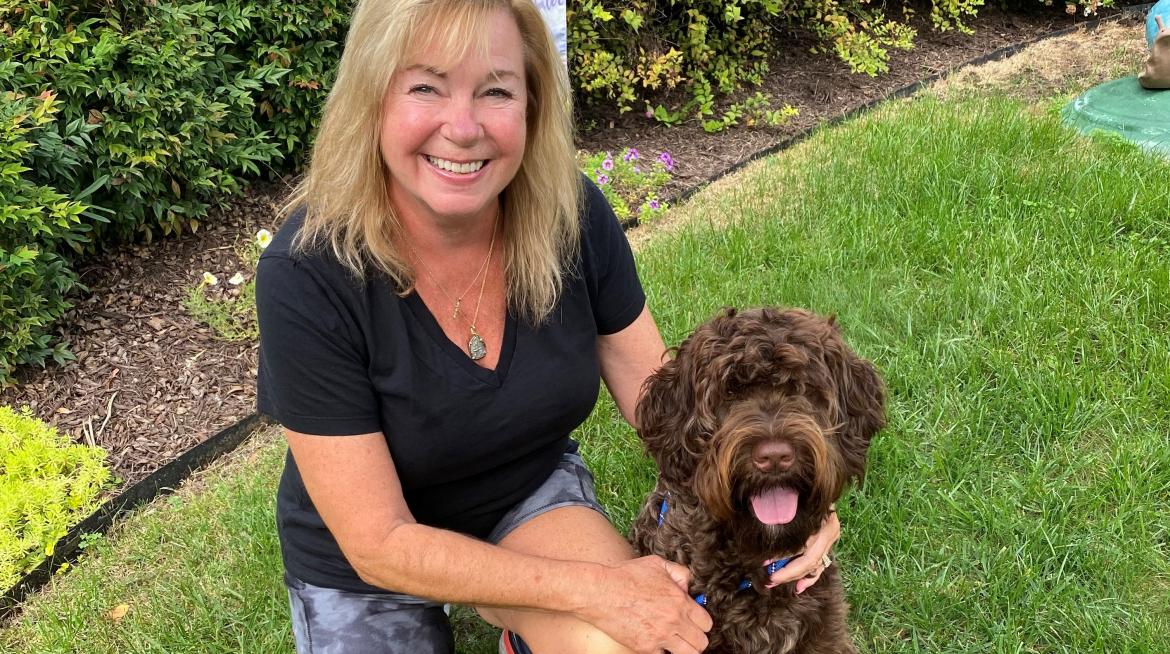 Tami Burke-Leizear with her dog Rio Alpha 3's Tami Burke-Leizear